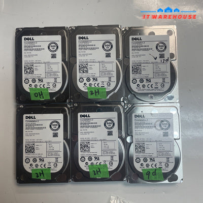* (GRADE A) 6x Dell Seagate 500GB HDD 2.5" SATA Hard Drive 00X3Y ST9500620NS