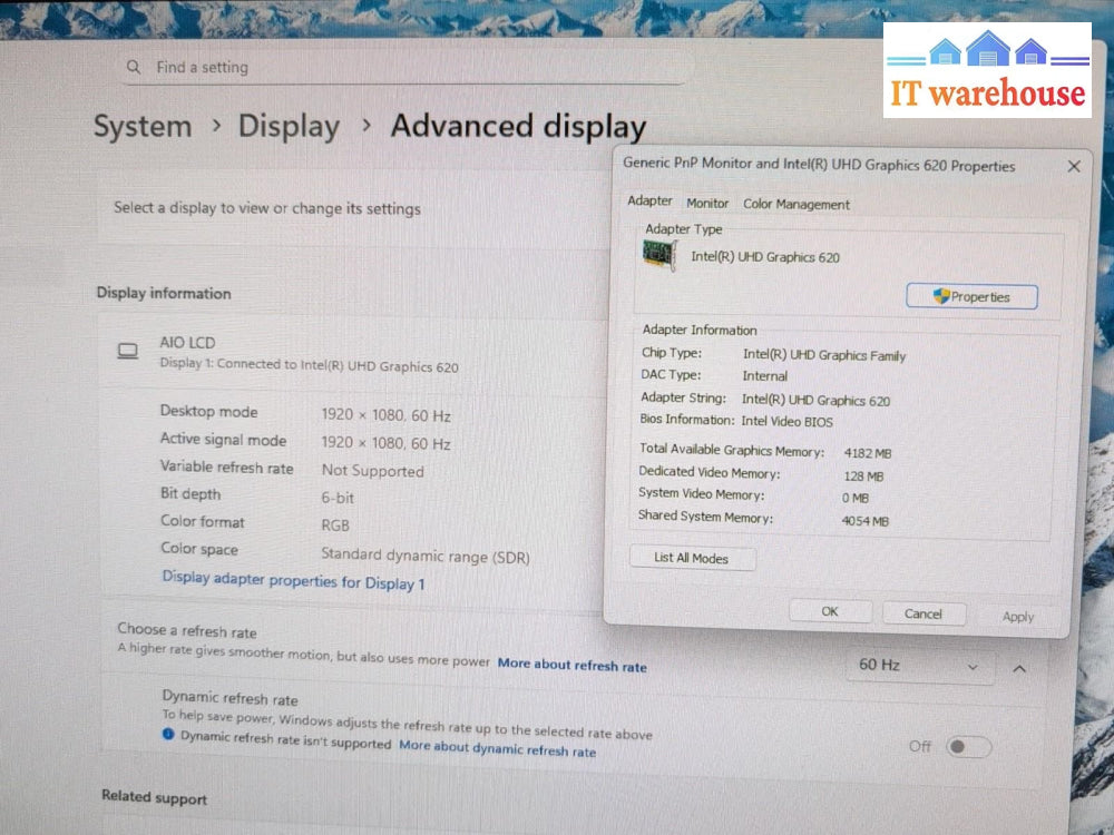 (GRADE A) Acer Aspire C24-865 24" All-in-One PC i3-8130U/8GB /480GB SSD/WIN 11 -