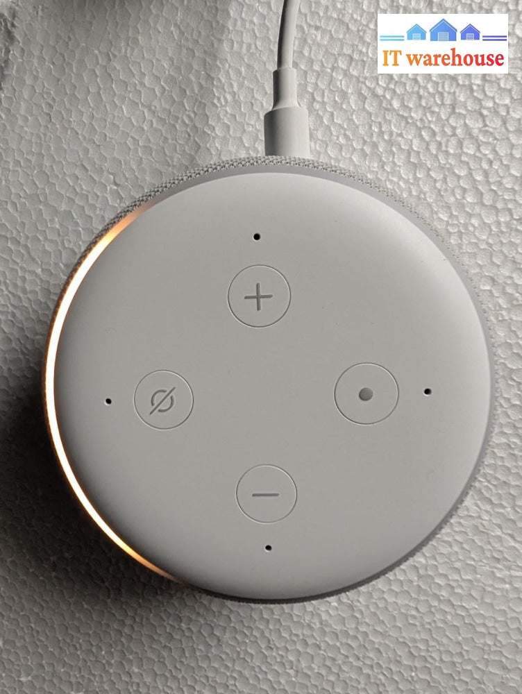 (GRADE A) Amazon Echo Dot 3rd Gen Smart Speaker (White) - W/ Power Supply -