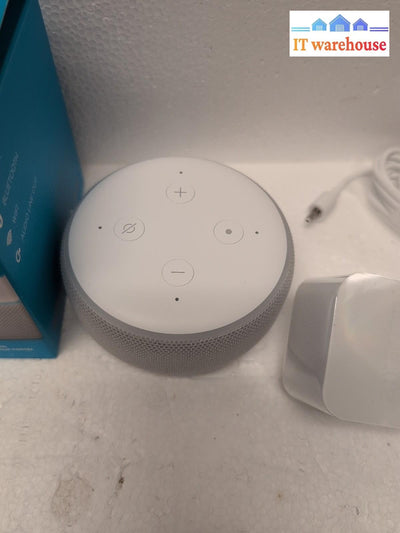 (GRADE A) Amazon Echo Dot 3rd Gen Smart Speaker (White) - W/ Power Supply -