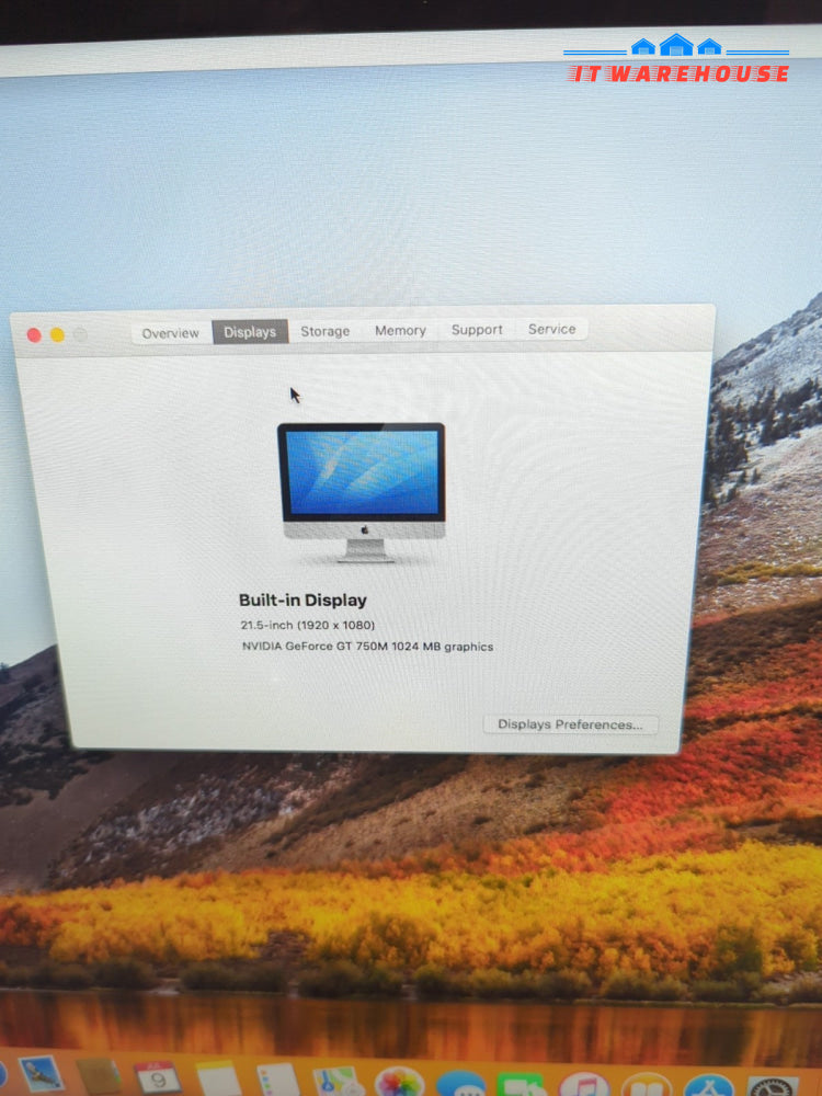 (GRADE A) Apple iMac 21.5" 2013 A1418 i5 2.9GHz/ 8GB RAM /1TB HDD/10.13  -