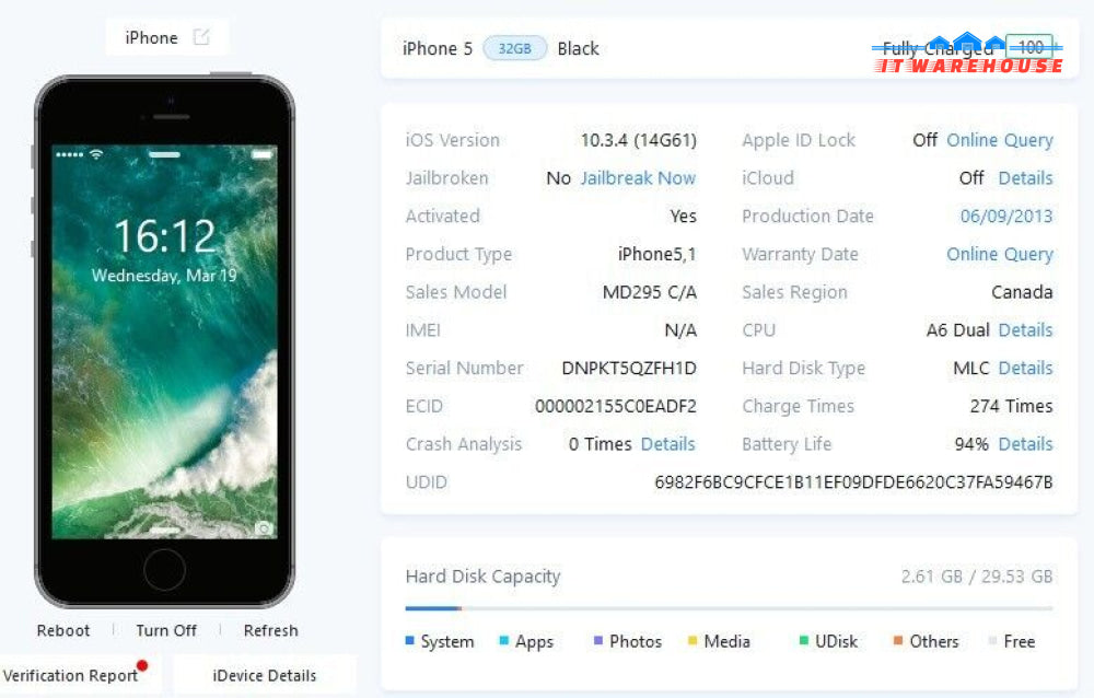(Grade A) Apple iPhone 5 32GB - Unlocked Black