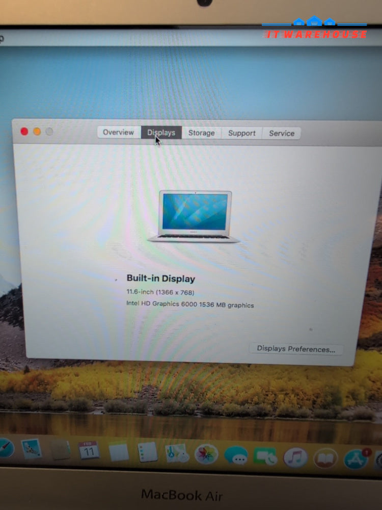 (GRADE A) Apple MacBook Air 11" A1465 2015  i5 - 1.6GHz/128GB SSD/4GB/OS 10. 13-