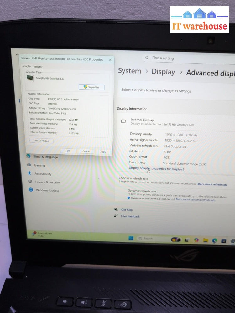 (GRADE A)Asus ROG GL503V 15.6" Laptop i7-7700HQ/16GB/960GB SSD/GTX 1050/Win 11 -