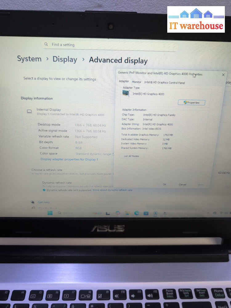 (GRADE A) Asus S56C 15.6" Laptop Intel  i7-3517U CPU/8GB RAM/240GB SSD/Win 11 -