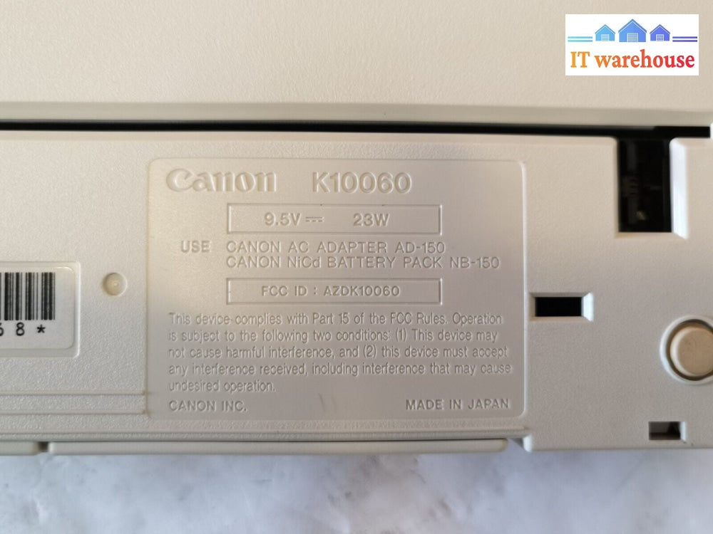 Grade A~ Canon BJ-5 InkJet Printer K10060 /W paper tray tested $