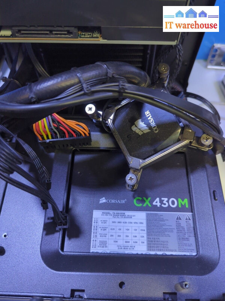 (GRADE A) CORSAIR SFF CUBE Computer Case With PSU + Liquid Cooling System -