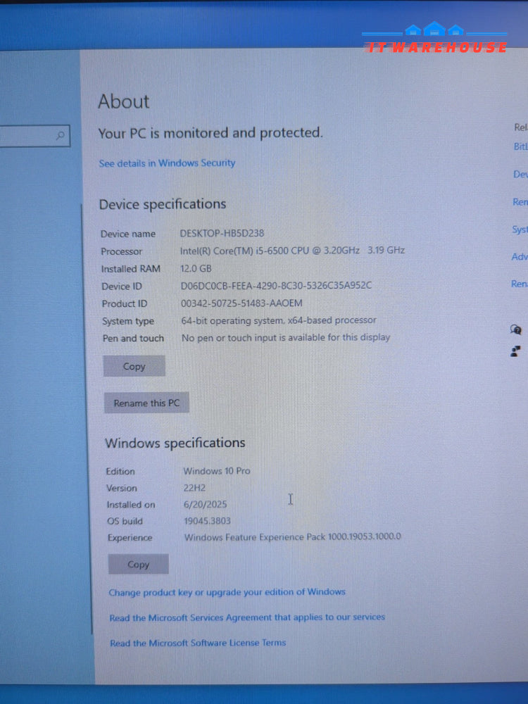(GRADE A) Dell OptiPlex 3040 Tower PC Intel i5-6500/12GB RAM/240GB SSD/ Win 10 -