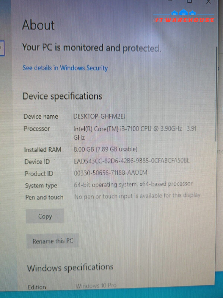 - (GRADE A) Dell OptiPlex 5050 SFF PC i3-7100 CPU/8GB RAM/256GB SSD/ Win10 