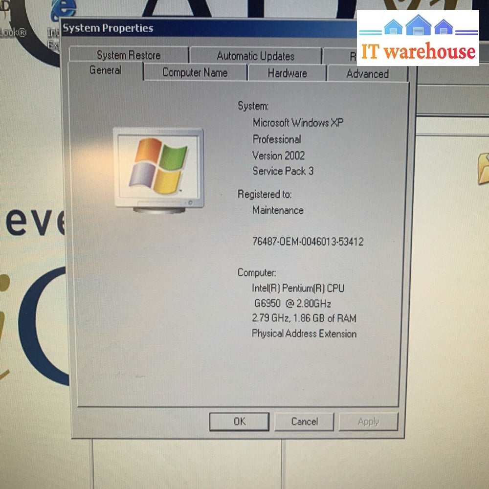 Grade A~ Desktop PC Windows XP Pentium G6950 CPU/2GB /250GB HDD/Second Look/iCAD