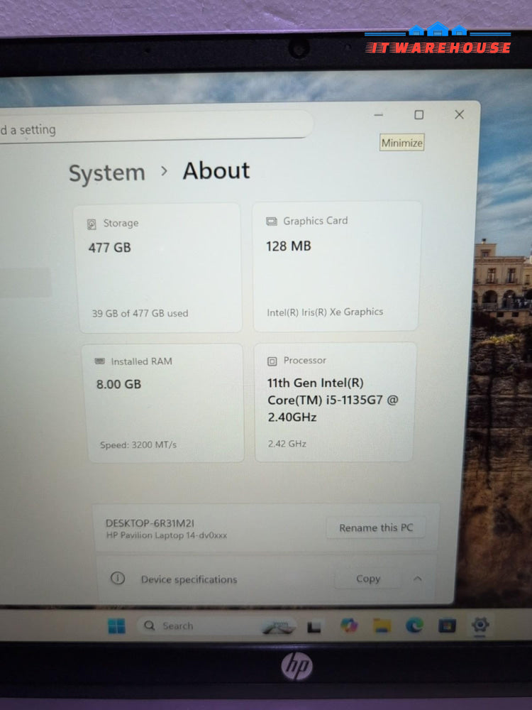 (GRADE A) HP Pavilion 14"  14-dv0xx TOUCH Laptop i5-1135G7/ 8GB/512GB NVMe/W11 -
