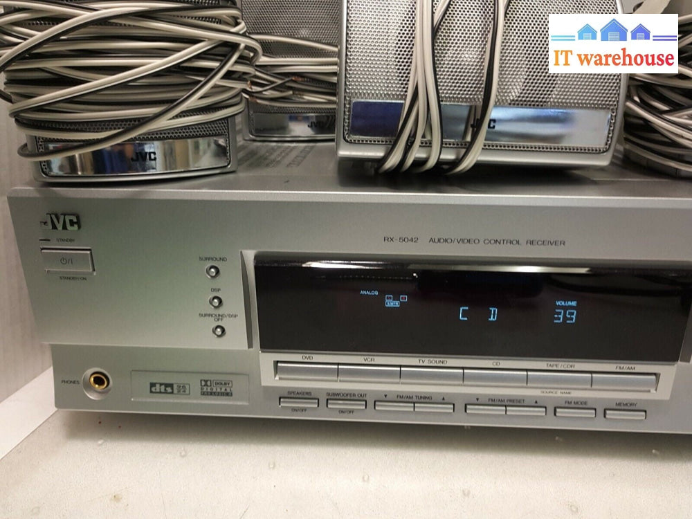 - (GRADE A) JVC RX-5042 A/V Control Receiver With Speakers TESTED (NO REMOTE)