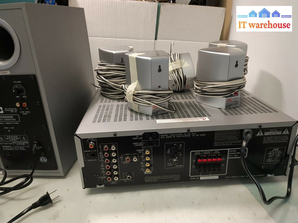 - (GRADE A) JVC RX-5042 A/V Control Receiver With Speakers TESTED (NO REMOTE)