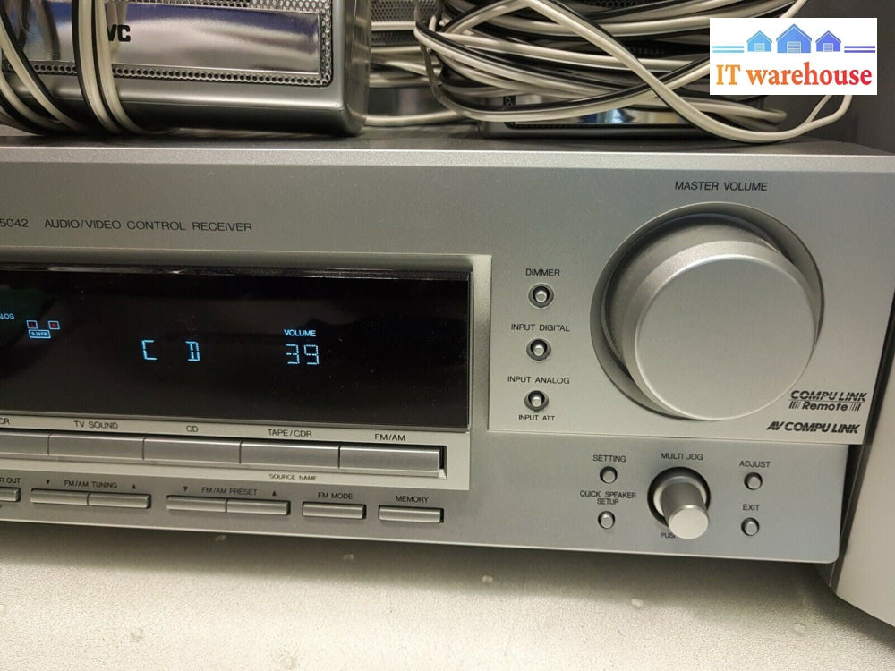 - (GRADE A) JVC RX-5042 A/V Control Receiver With Speakers TESTED (NO REMOTE)