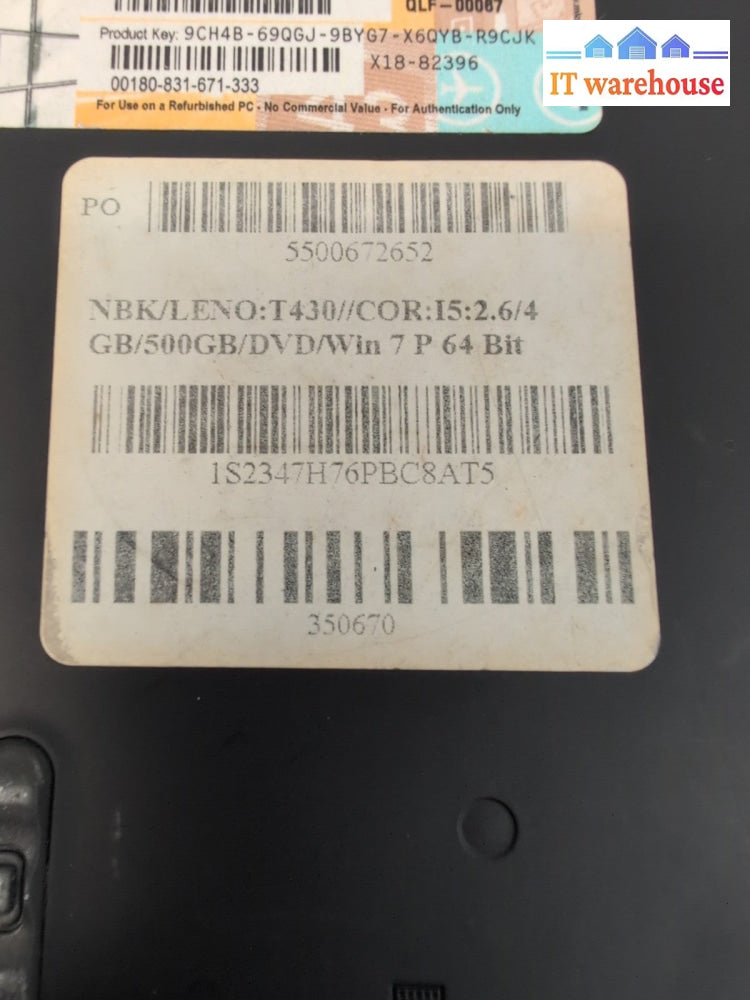 (GRADE A) Lenovo ThinkPad T430 14" Laptop i5-3320M/12GB RAM/250GB SSD /Win11 -