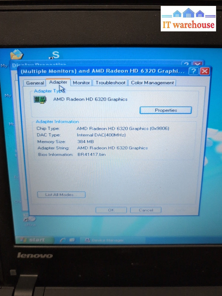 (GRADE A) Lenovo ThinkPad X130E 11.6" Laptop AMD E-450/4GB RAM/500GB HDD/WinXP -