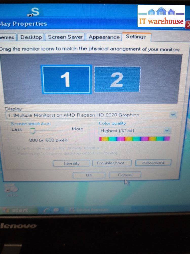 (GRADE A) Lenovo ThinkPad X130E 11.6" Laptop AMD E-450/4GB RAM/500GB HDD/WinXP -