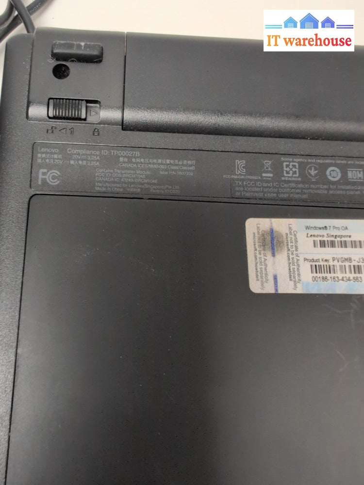 (GRADE A) Lenovo ThinkPad X130E 11.6" Laptop AMD E-450/4GB RAM/500GB HDD/WinXP -