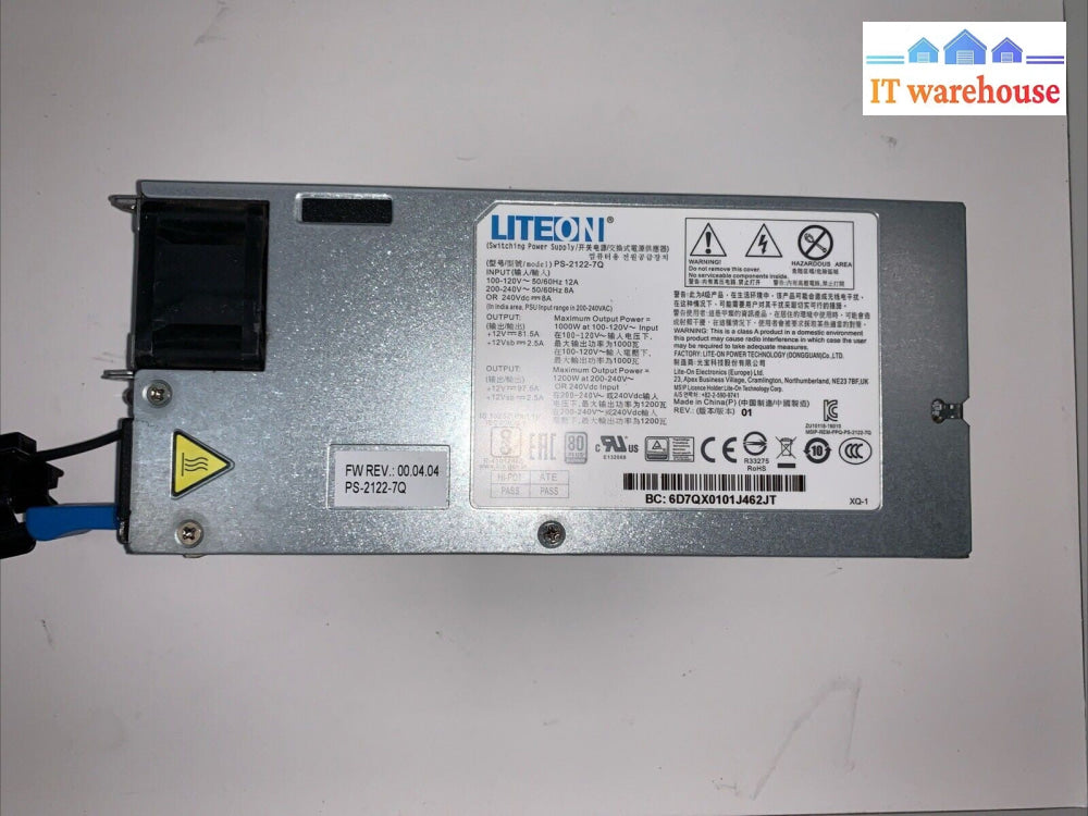 (Grade A)   LiteOn PS-2122-7Q 1200W 80 Plus Platinum Server Power Supply