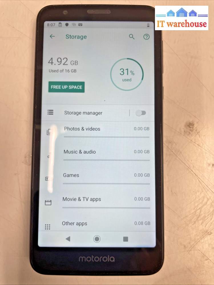 Grade A  Motorola  Moto E6  16G Black  (Unlocked)  Tested  +