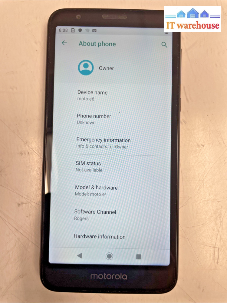 Grade A  Motorola  Moto E6  16G Black  (Unlocked)  Tested  +