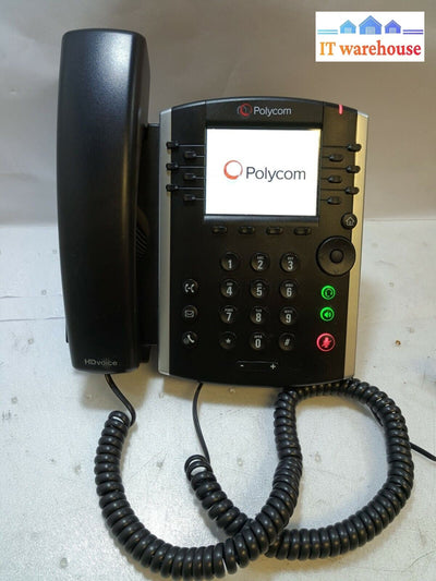 (Grade A) Polycom VVX 400 Desktop IP Phone 2201-46104-001 W/Handset，Stand，AC