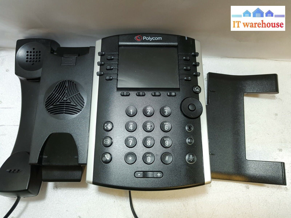 (Grade A) Polycom VVX 400 Desktop IP Phone 2201-46104-001 W/Handset，Stand，AC