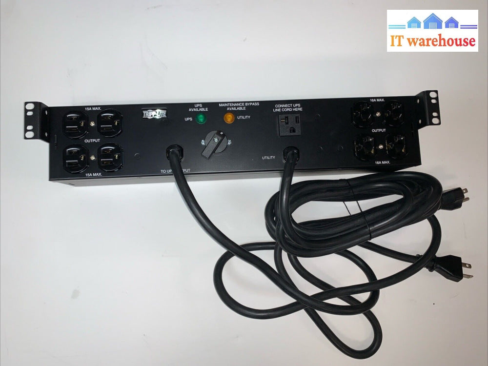 Grade A ~ Tripp Lite PDUB20 PDU Dual Source Hot Swap 100-127V 16A 8 5-15/20R