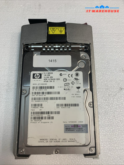 Hard Drive HP BF1468A4BB 356914-009 147GB 15000U/Min 8MB SCSI 80-pin U320 3.5”