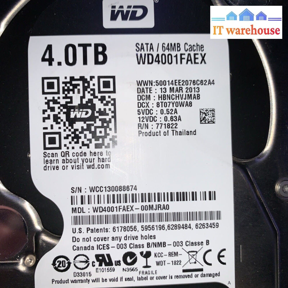 (Hard Drive PCB only) for 2060-771945-002 for WD 4.0TB WD4101FAEX-00MJRA0