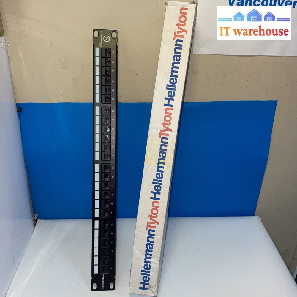 Hellermann Tyton PP110C624 Category 6 Universal 24 Port Patch Panel, 1U,