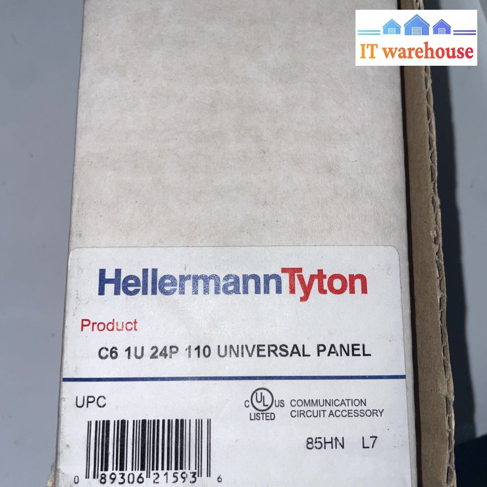 Hellermann Tyton PP110C624 Category 6 Universal 24 Port Patch Panel, 1U,