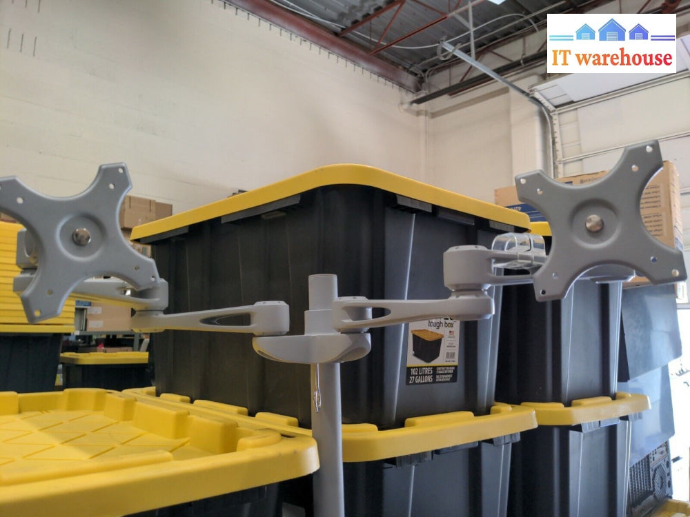 High Quality Dual Steel Monitor Arm Table Mount Stand for 2 LCD (up to 27")