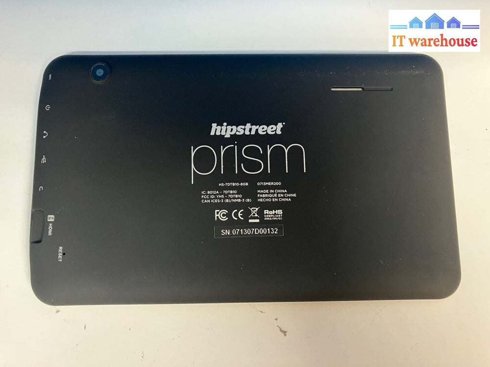 ~ Hipstreet Prism Tablet 7’ 16:9 Touch Screen 1Gb Ram 8Gb 1.2Ghz Cpu Android4