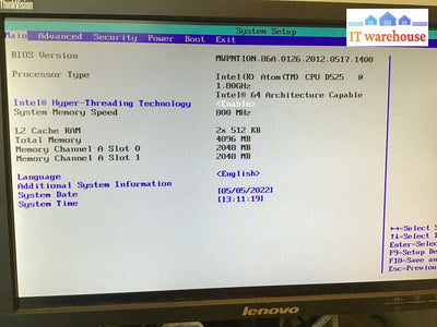 Hisco Desktop Intel Atom D525 Cpu 1.8Ghz 4Gb Ram 500Gb Hdd Win10