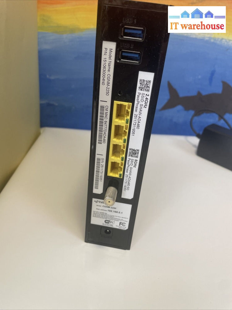 - Hitron CGNM-2250 DOCSIS 3.0 WiFi Cable Modem Dual Band 2.4 GHz 5 GHz