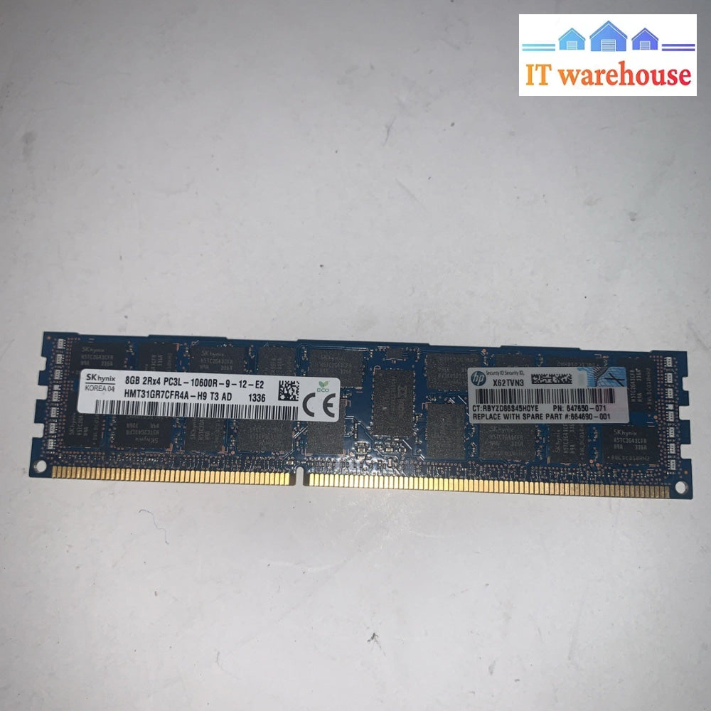 HMT31GR7CFR4A-H9 Hynix 8GB PC3-10600 DDR3-1333MHz ECC Dual Rank Memory