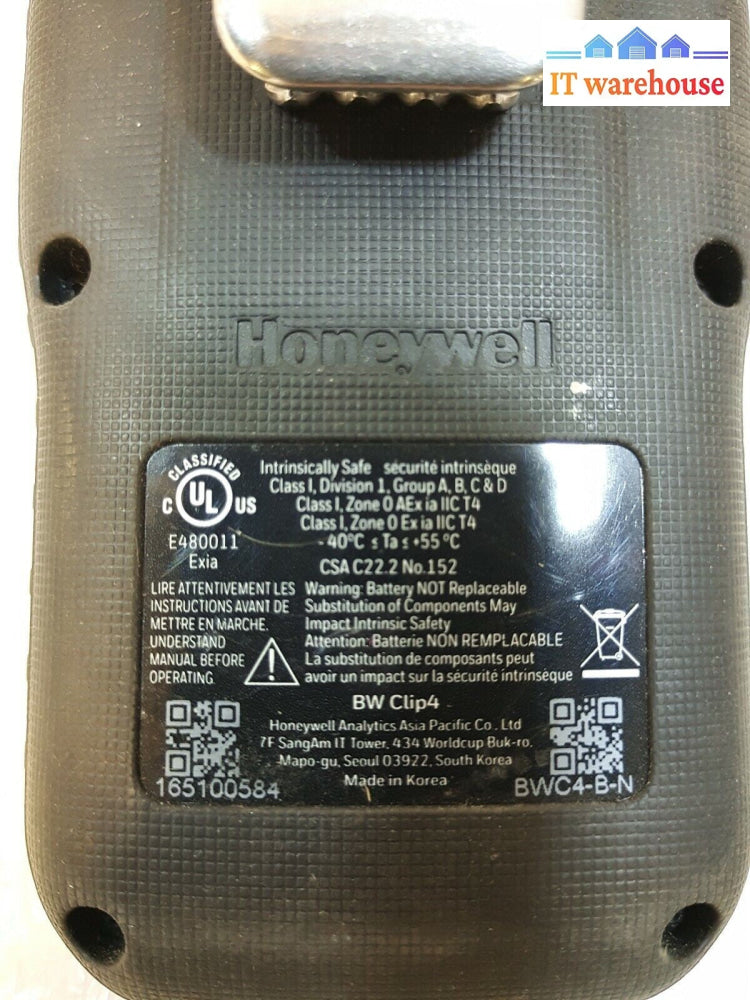 - Honeywell BW Clip 4 Personal Gas monitor (EXPIRY,FOR PARTS)