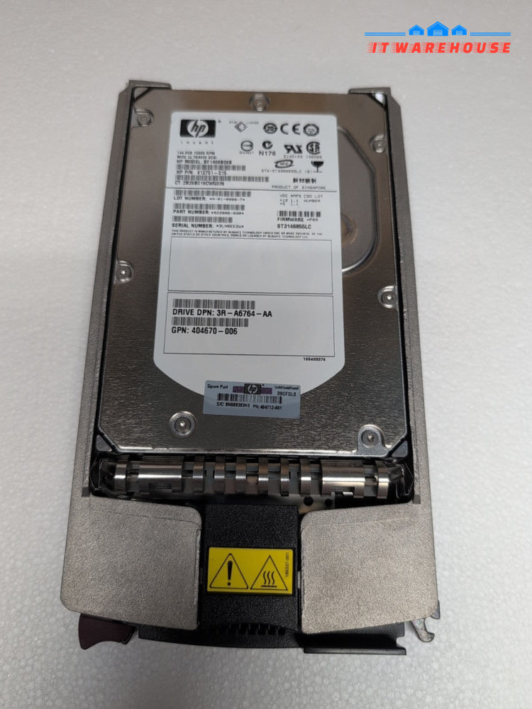  HP 146.8 GB 15K wide ultra320 SCSI server HDD ST3146855LC BF1468B26B +caddy -