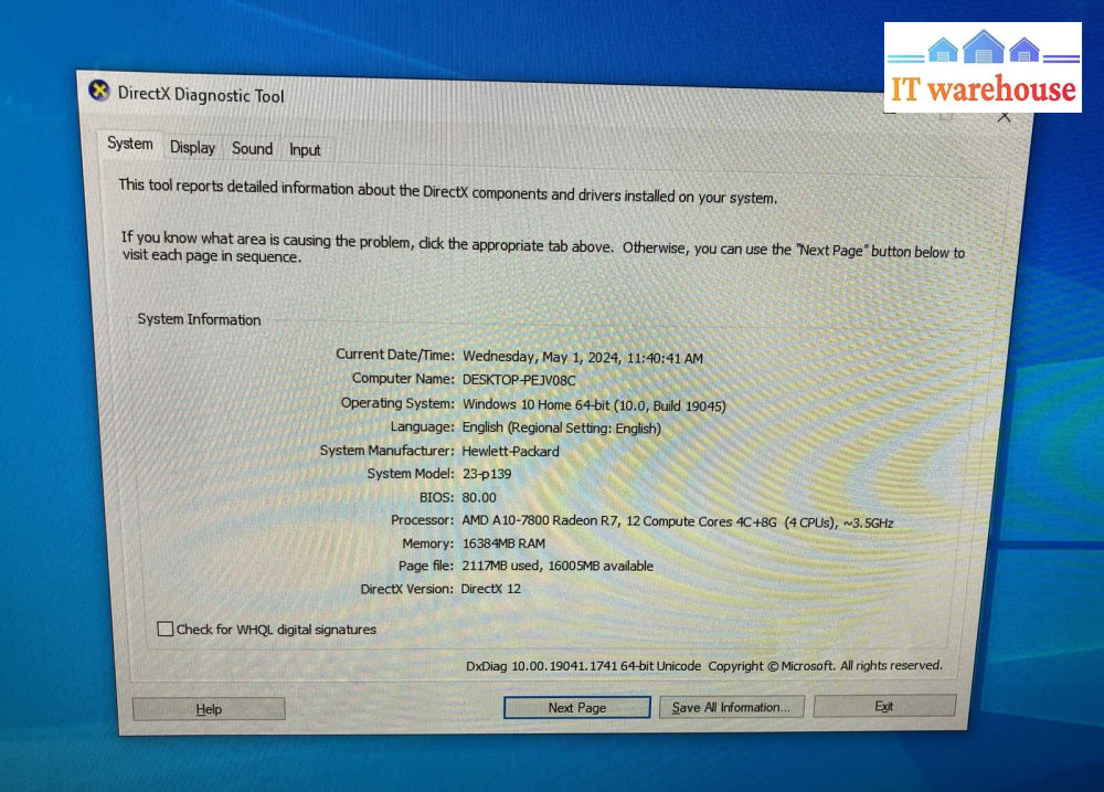 Hp 23-P139 23’ Aio Touch Screen Pc Amd A10-7800 R7 Cpu / 16Gb Ram 480Gb Ssd ~