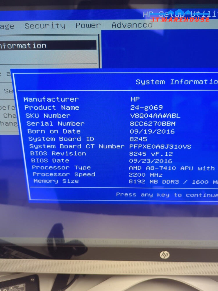 HP 24’’ All-in-One 24-G069 Touch PC AMD A8-7410 APU/8GB RAM/128GB SSD /Win10