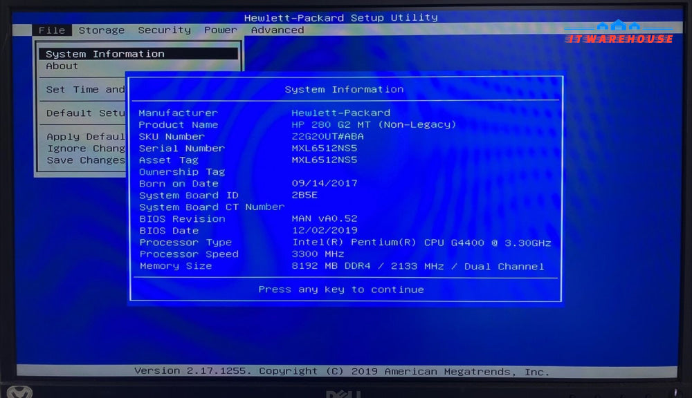 HP 280 G2 Desktop Pentium G4400 3.2GHz, 8GB RAM, 256GB SSD + 500GB HDD, Win 11 ~
