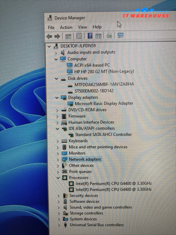 HP 280 G2 Desktop Pentium G4400 3.2GHz, 8GB RAM, 256GB SSD + 500GB HDD, Win 11 ~