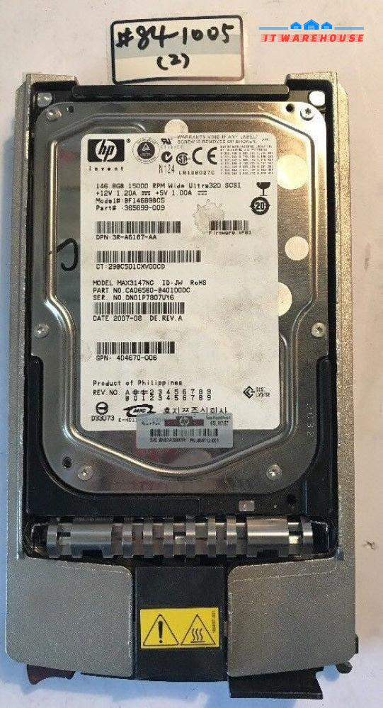- HP  365699-009  BF14689BC5  MAX3147NC 146.8GB SCSI 3.5 U320 Hard Drive @@@ 