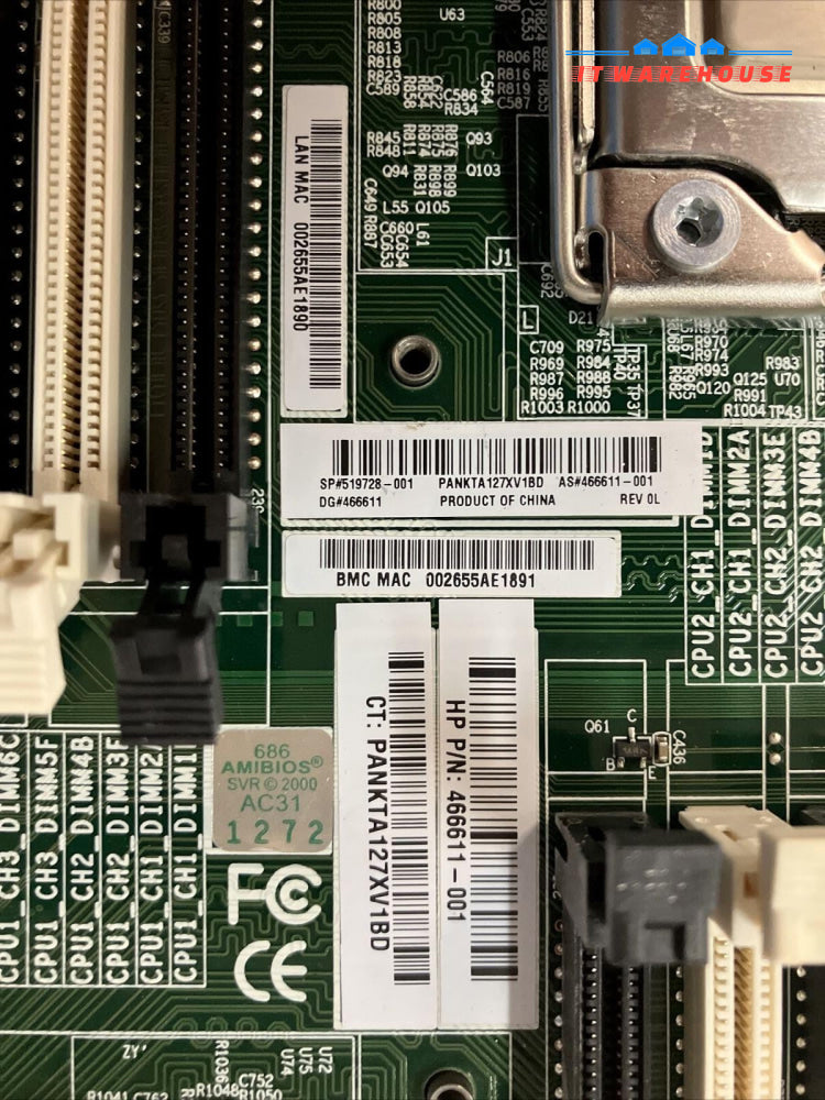 HP 466611-001 ML150 G6 System Board 519728-001 DDR3 LGA1366 With XEON E5506 CPU~