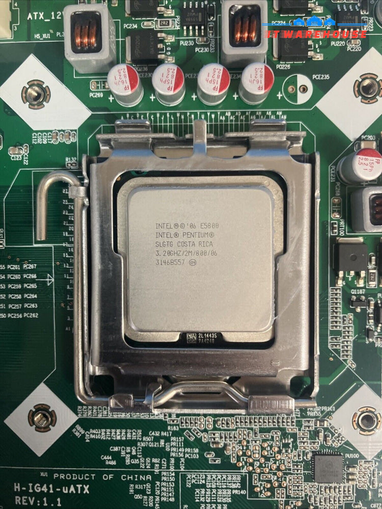 HP 608883-002 DDR3 Socket775 Motherboard H-IG41-uATX W/ Intel E5800 CPU & Plate~