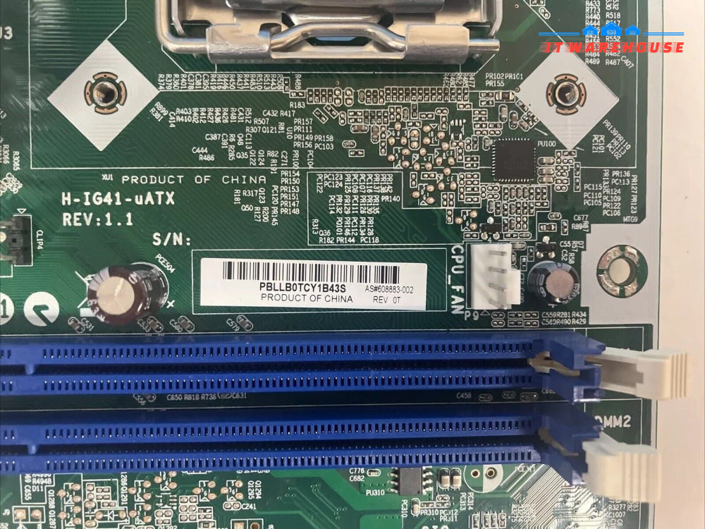 HP 608883-002 DDR3 Socket775 Motherboard H-IG41-uATX W/ Intel E5800 CPU & Plate~