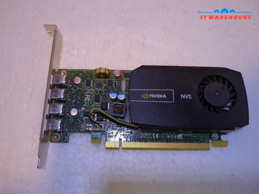 HP 721795-001 NVIDIA Quadro NVS 510 2GB DDR3 4x Mini DP Full Profile Video Card-