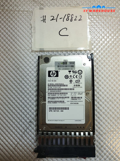 - Hp 72Gb 15K 6Gbp/S Sas 2.5’ Server Hdd Eh0072Fawja 512544-003 9Ft066 @@@
