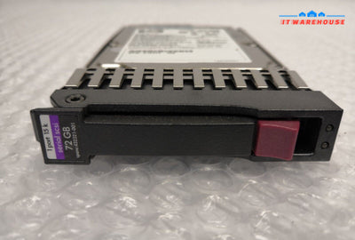 - HP 72GB 15K RPM 2.5" SAS Single Port HDD w/Tray 431930-002 9MB066 @@@